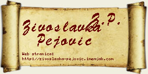 Živoslavka Pejović vizit kartica